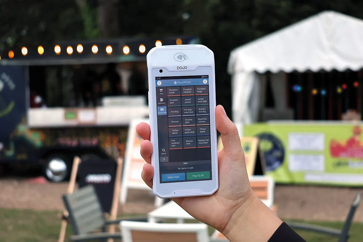 ICRTouch TouchPoint lite with a Dojo Pocket at a market stall (image: ICRTouch)